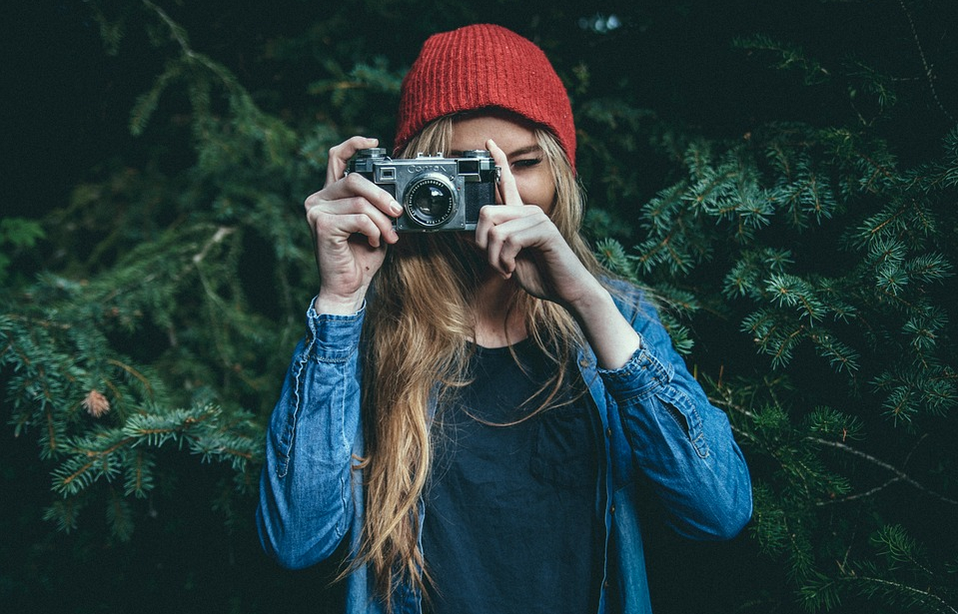 a professional photographer at work