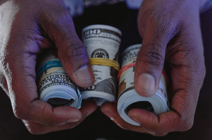 rolled money